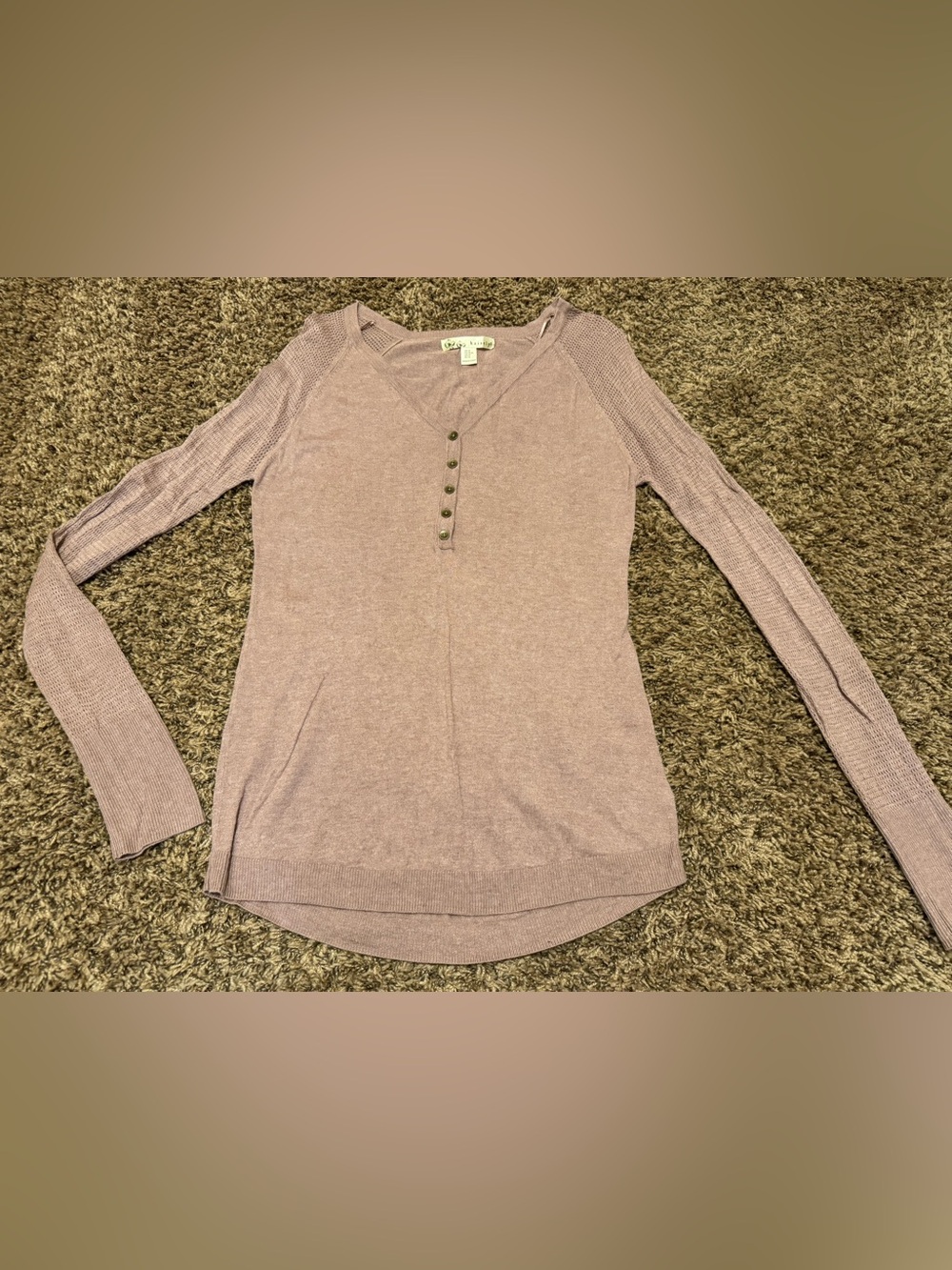 Kaisely Mauve Knit Long Sleeve Shirt